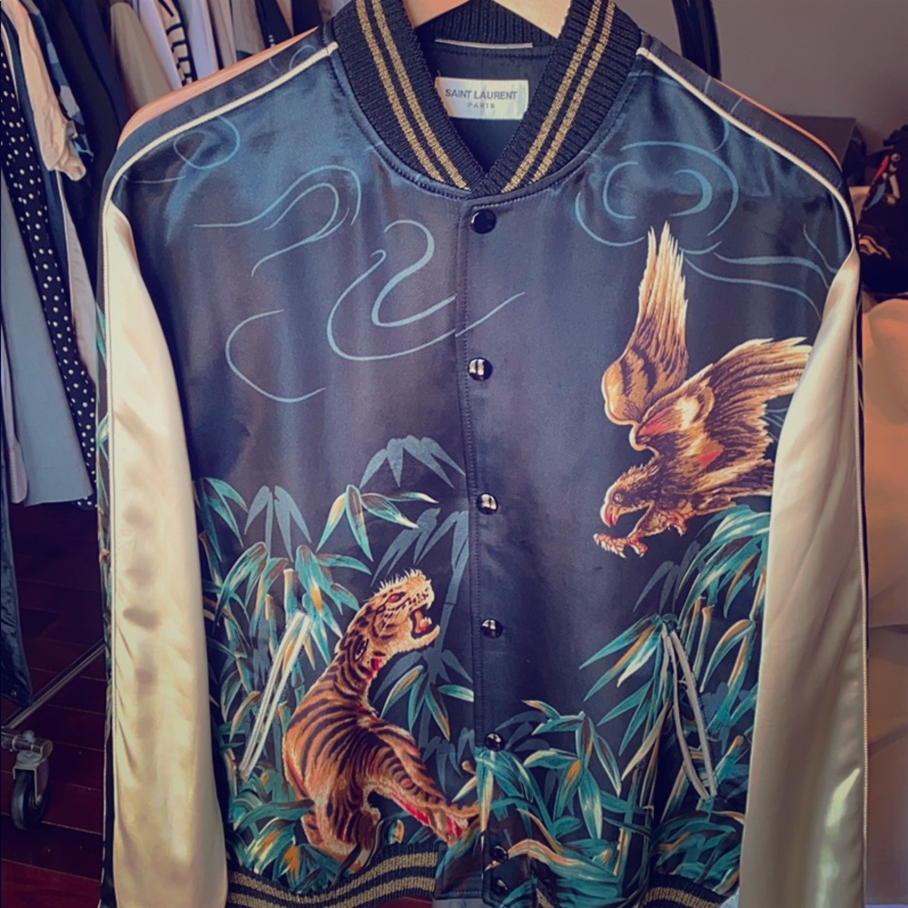 Saint Laurent Tiger & Eagle Silk Bomber GRAIL 48